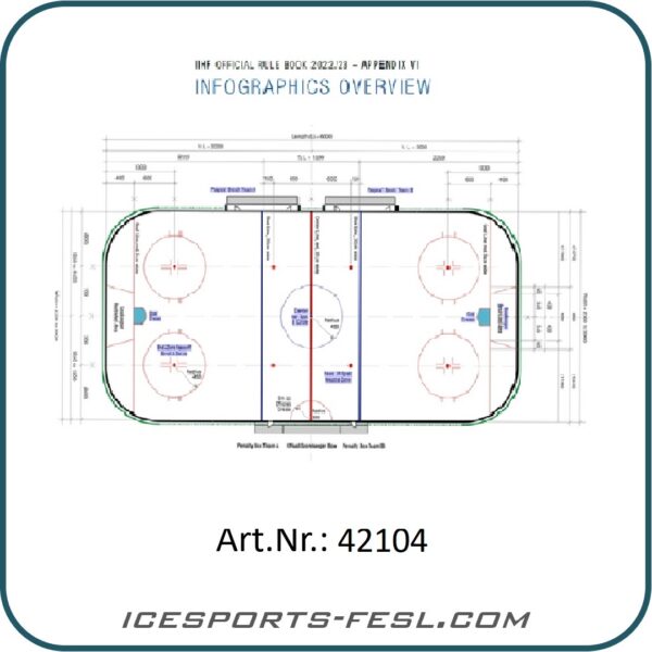 IF-PRO Eishockey Spielfeld Markierung 2er Set (ohne Torraum) – Bild 3